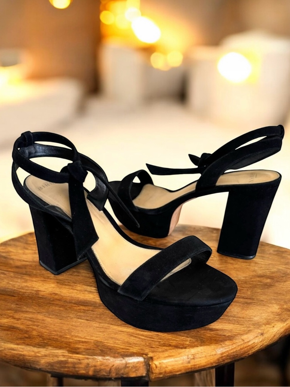 Alexandre Birman Sandals Black Suede Platform Ankle Strap